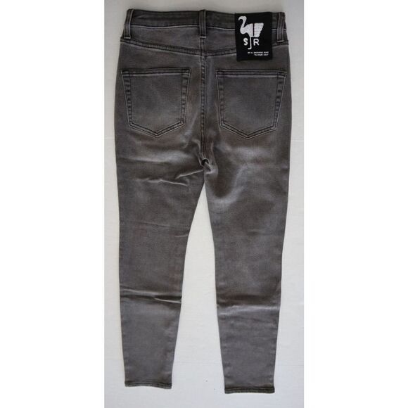 Sandrine Rose x FP Women Sz 26 Black Destroyed Rain Straight Denim Jeans $200 - Picture 2 of 5
